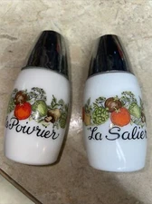 VTG 1970s Gemco Spice of Life Salt & Pepper Shakers Corning Ware Matchables