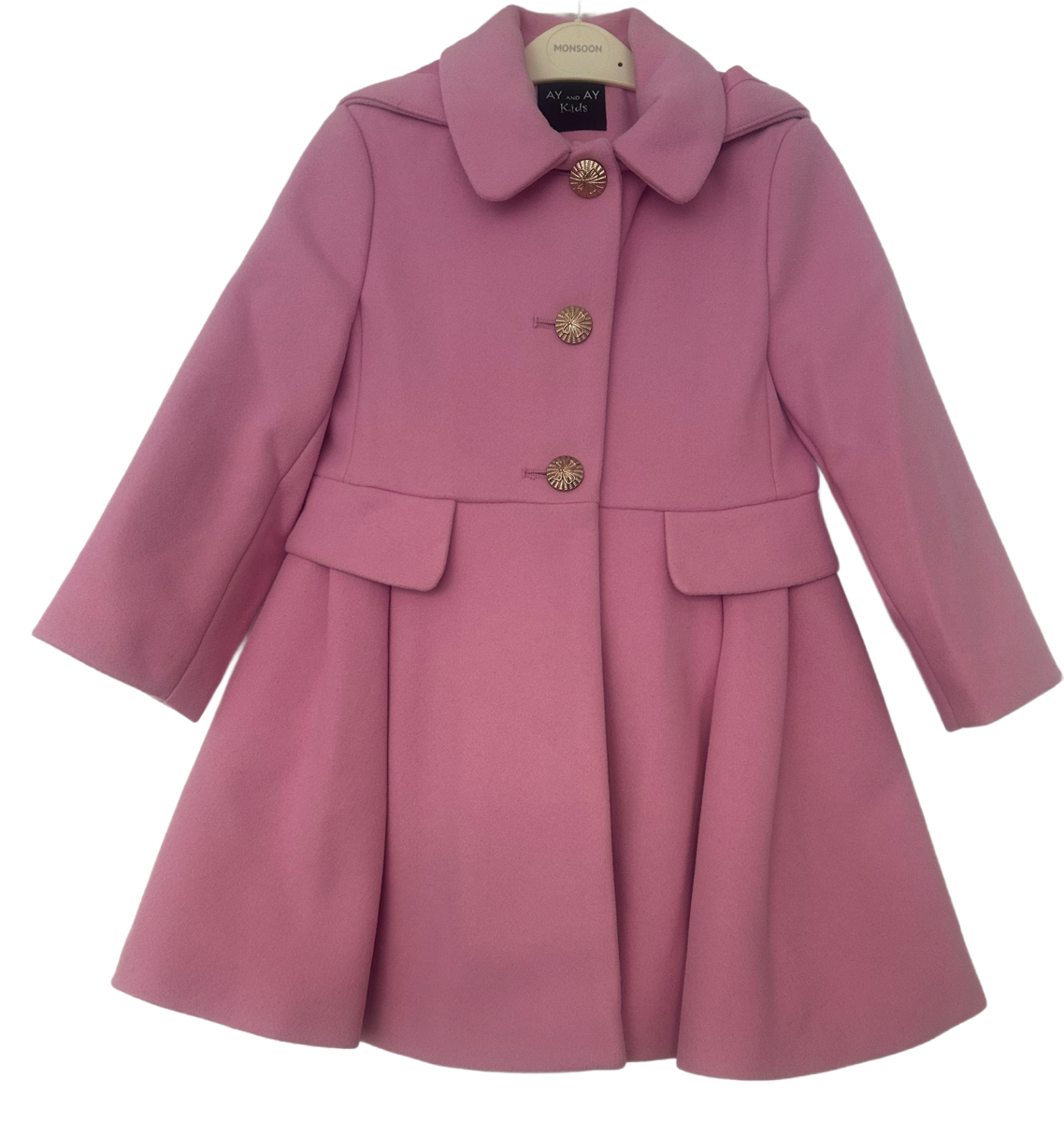 NEW GIRLS MONSOON PINK SMART WINTER HOODED COAT JACKET 5-13 YEARS