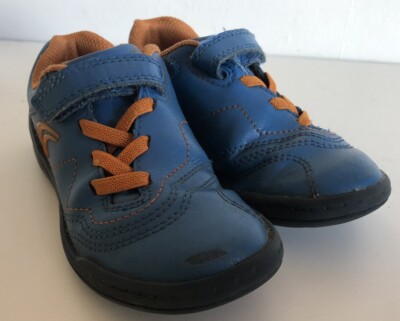 Clarks Boys Casual Blue Orange Trainers Award Fly K UK Size G EU 
