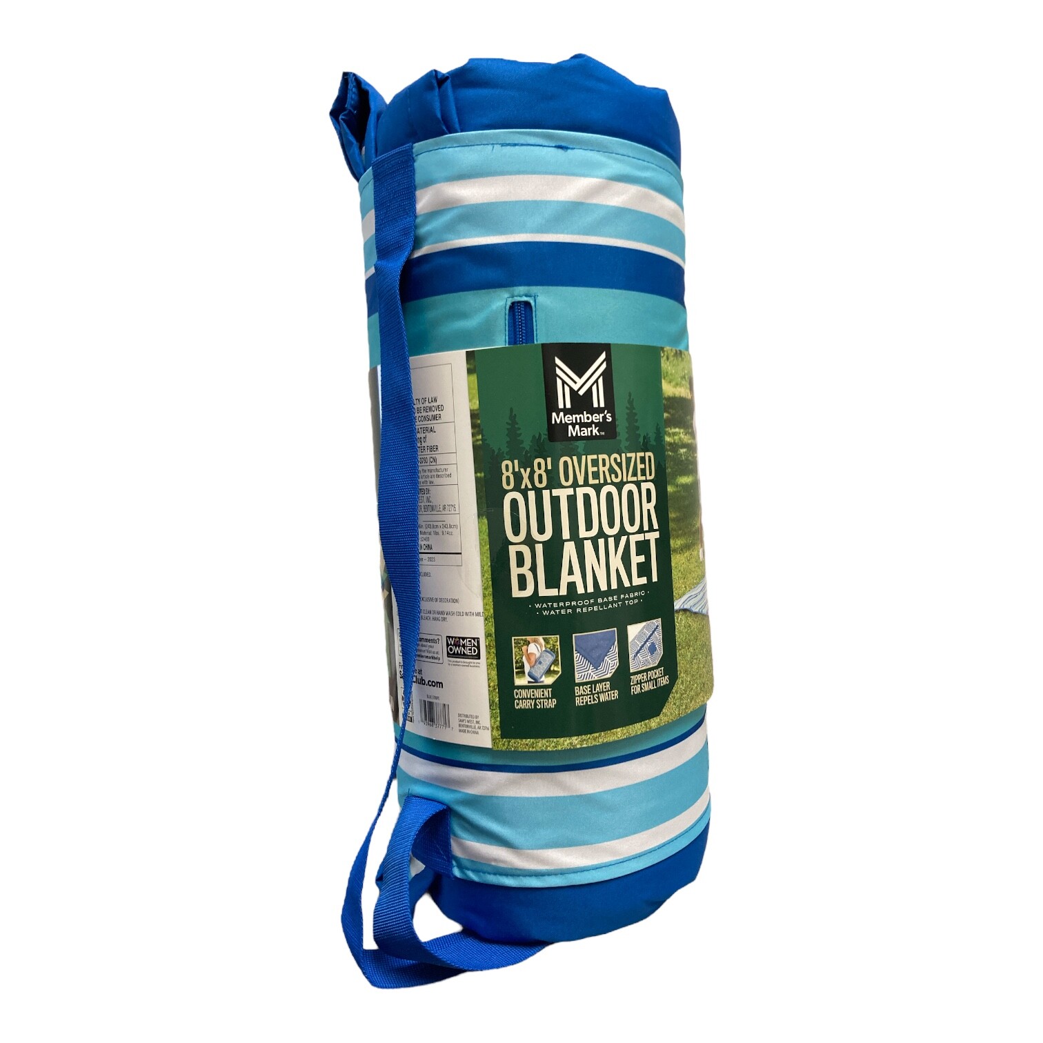 Участники отмечают водонепроницаемое уличное одеяло размером 8 x 8 дюймов в темно-синюю полоску 4790₽