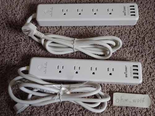 2x BN-LINK 8 in 1 Smart WI-Fi Power Strip/Surge Protector (4 AC/4 USB) USED LOT