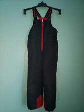 SWISS TECH BLACK RED SNOWBOARD SKI SUSPENDERS OVERALLS SNOW BIBS PANTS XS 4 5