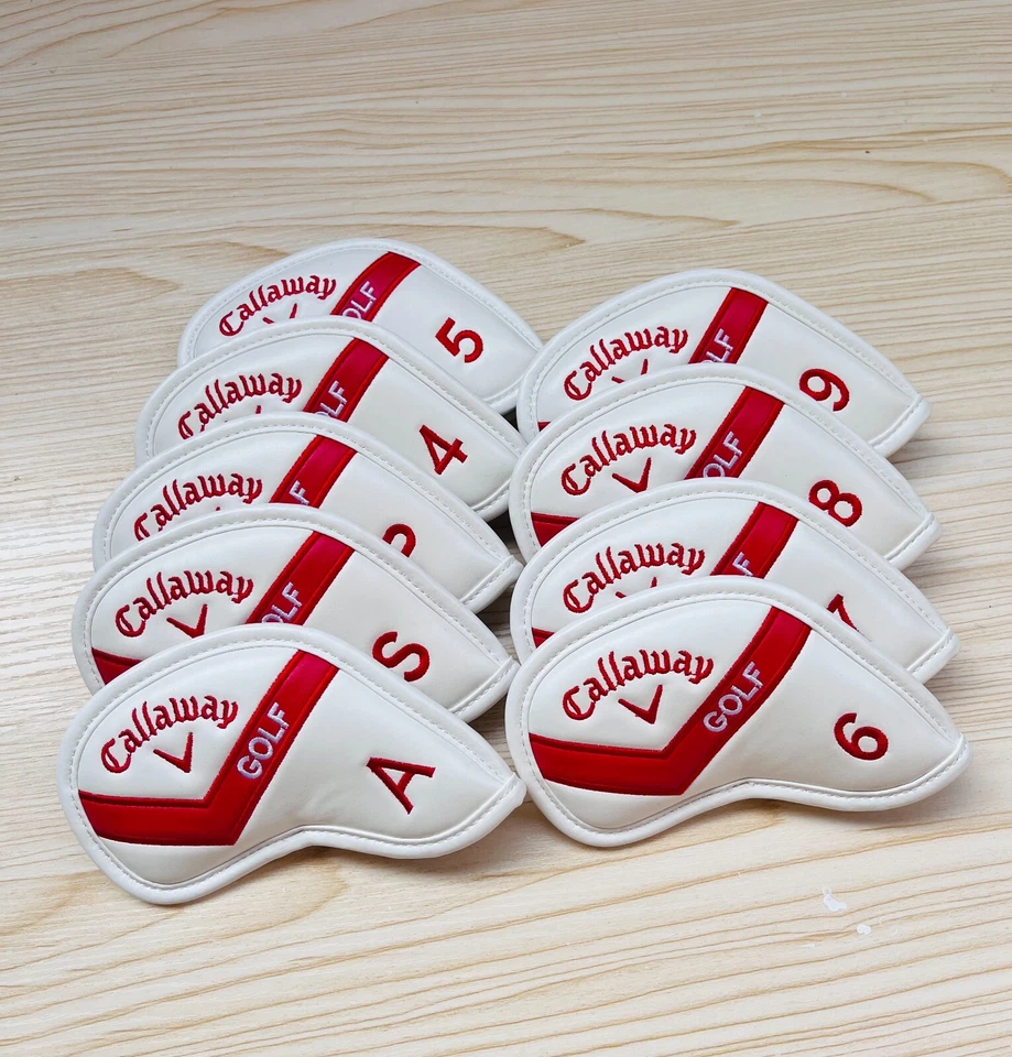 9PCS Golf Iron Headcovers for Callaway Golf Club Covers PU Leather Magnetic - Image 2 of 4