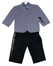 Rafael Formal Tuxedo Jacket Pants Baby Boys Toddler Size 24 Months Gray  Black