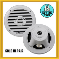 Audiopipe APSW-6032 6.5  Coaxial Marine Speaker 100W RMS Power 4 Ohms in White