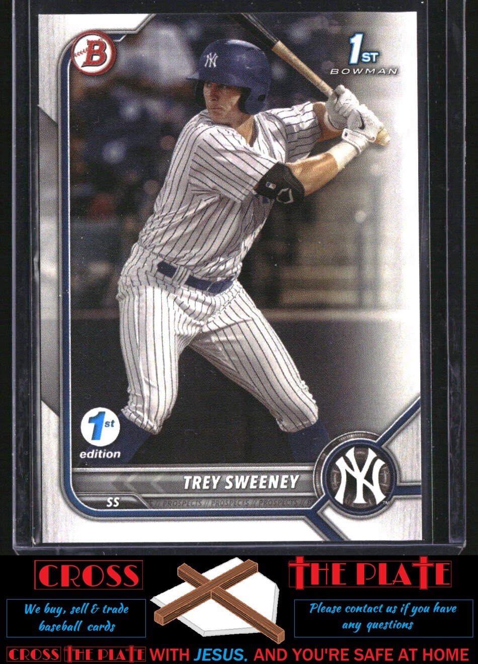 1-2022 Bowman 1st Edition Trey Sweeney Dodgers #BPPF-137 QTY