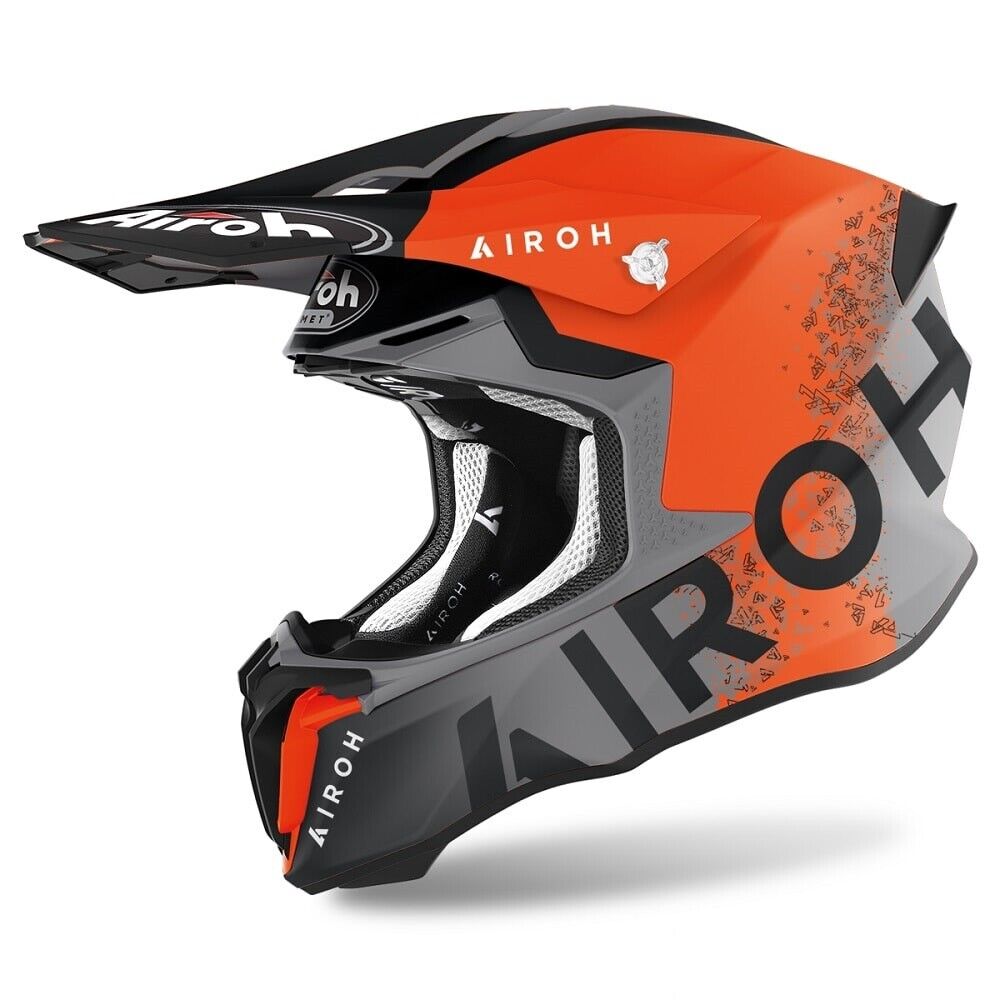 Casque Homme Airoh Twist 2.0 Bit Orange Matt Orange Mat Cross Enduro MX Helmet