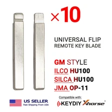 10x New Uncut Universal Flip Remote Key Blade GM Type HU100 OP-11