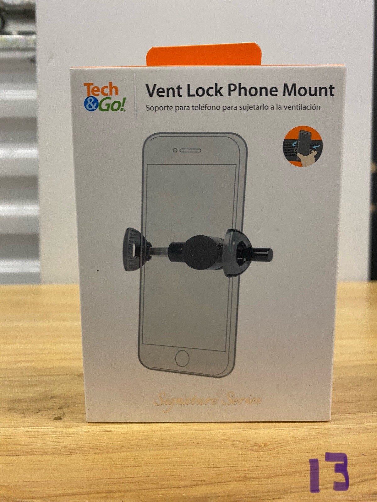 Adjustable Black Car Vent Phone Mount by Tech & Go Brand New-image