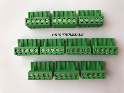 Lot of 10 - 5 pole / 5 pin 5.08mm Green Phoenix Contact Connector Ohio Seller