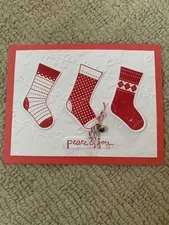For you stitched stockings Christmas red card kit of 6 made w/ Stampin' Up