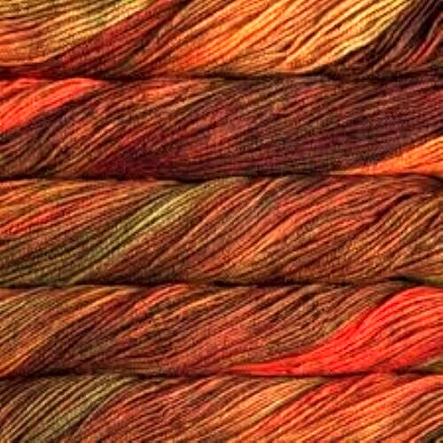VOLCAN Orange+Green-Bro 100g Skein 335yd Malabrigo ARROYO SW MERINO Wool DK YARN - Photo 1/1