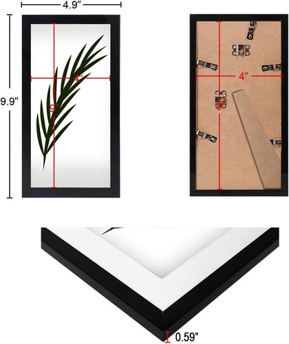 4x9 Picture Frame in Black Photo Frame with Plexiglass Horizontal and Vertical - Picture 3 of 7