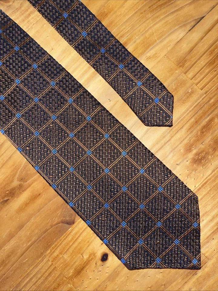 Corbata de cuello Ermenegildo Zegna para hombre bronce dorado negocios boda fiesta Foto 2 de 4