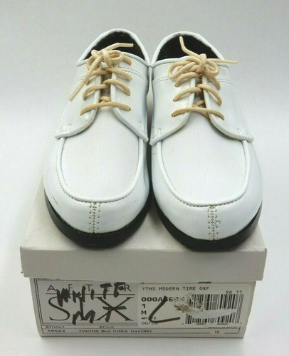 AFTER SIX "MODERN TIMES" PATENT LEATHER WHITE TUXEDO DRESS SHOES YOUTH SIZE: 1M - Picture 6 of 12