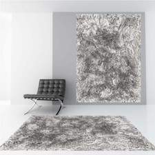 Image of Asiatic Shaggy Plush Rug in Silver colour