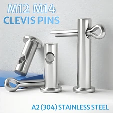 12MM 14MM Clevis Pins & Cotter Split Pins A2 Stainless Steel Metric All Sizes