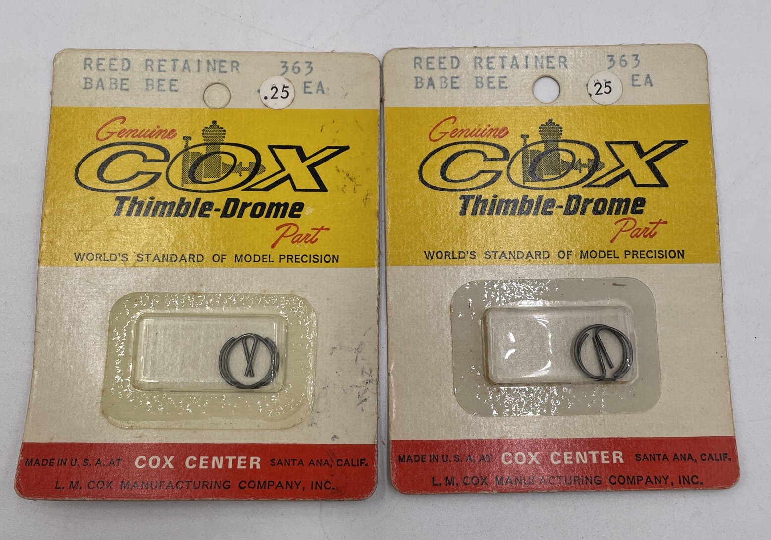 Vintage NOS Cox .049 Reed Retainer 363 Babe Bee Lot Of 2 Packages New Old Stock