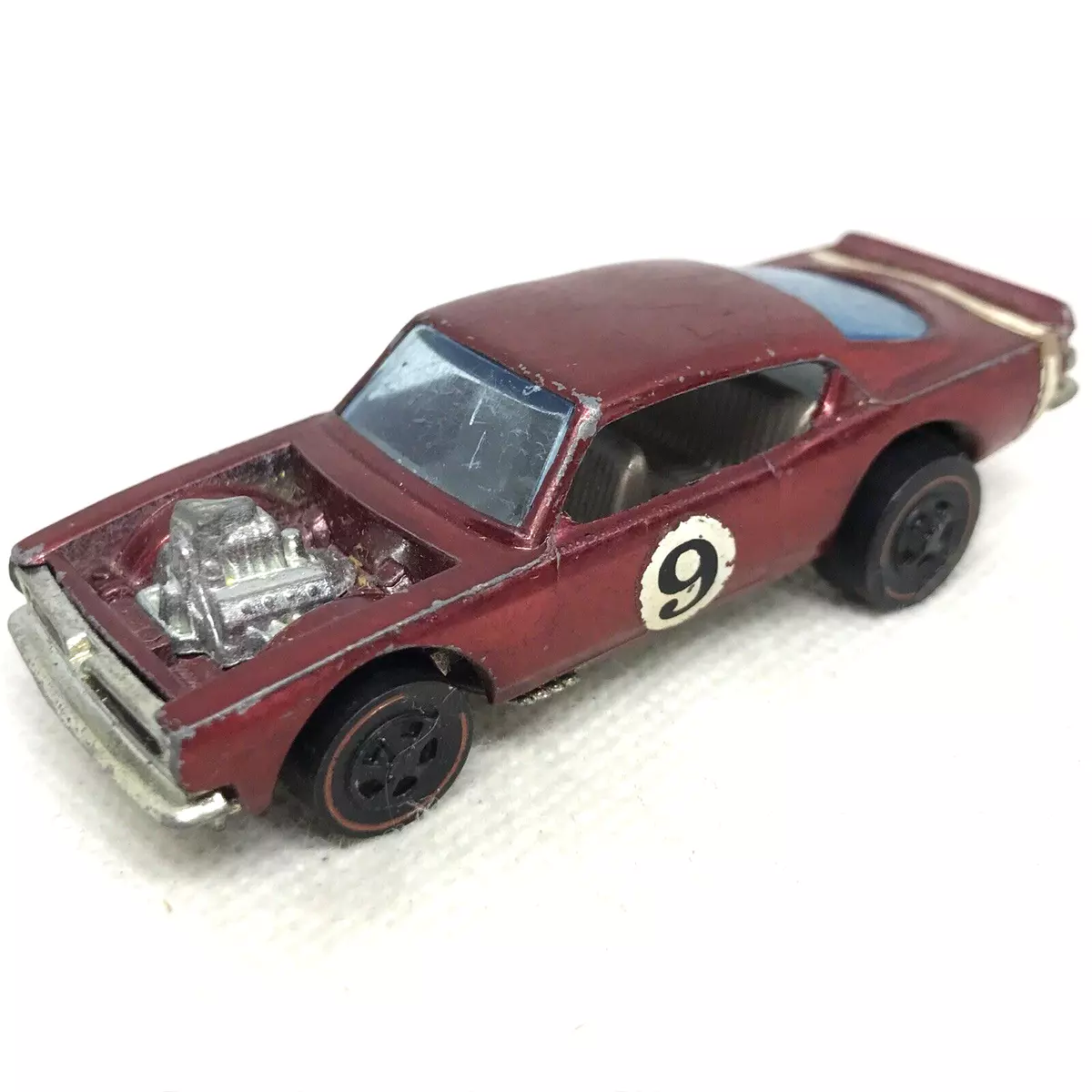 Hot Wheels Redline King ‘Kuda #9 1969 Red Gray Int. Made In Hong Kong