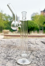 Mini bong in vetro trasparente 6" narghilè tubi acqua fumo gorgogliatore con tubo ciotola 10 mm