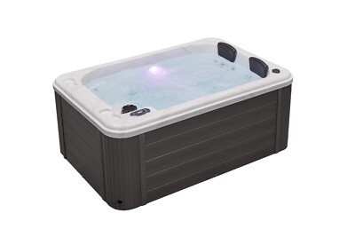 Luxury Spas Riley 3 Person 26 Jet Hot Tub With Ozonator-Cloud Gray Interior