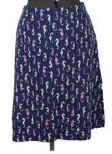 J. Jill A Line Skirt Navy Marine Seahorse Cotton Modal Jersey XS 69 NWT