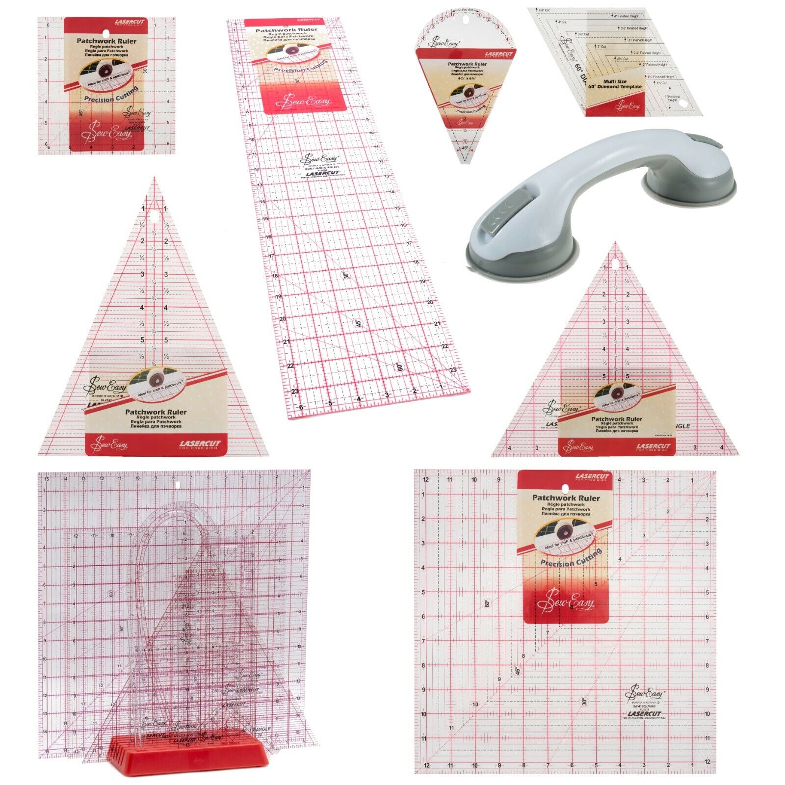 Sew Easy 60 Degrees Imperial Triangle Ruler Clear