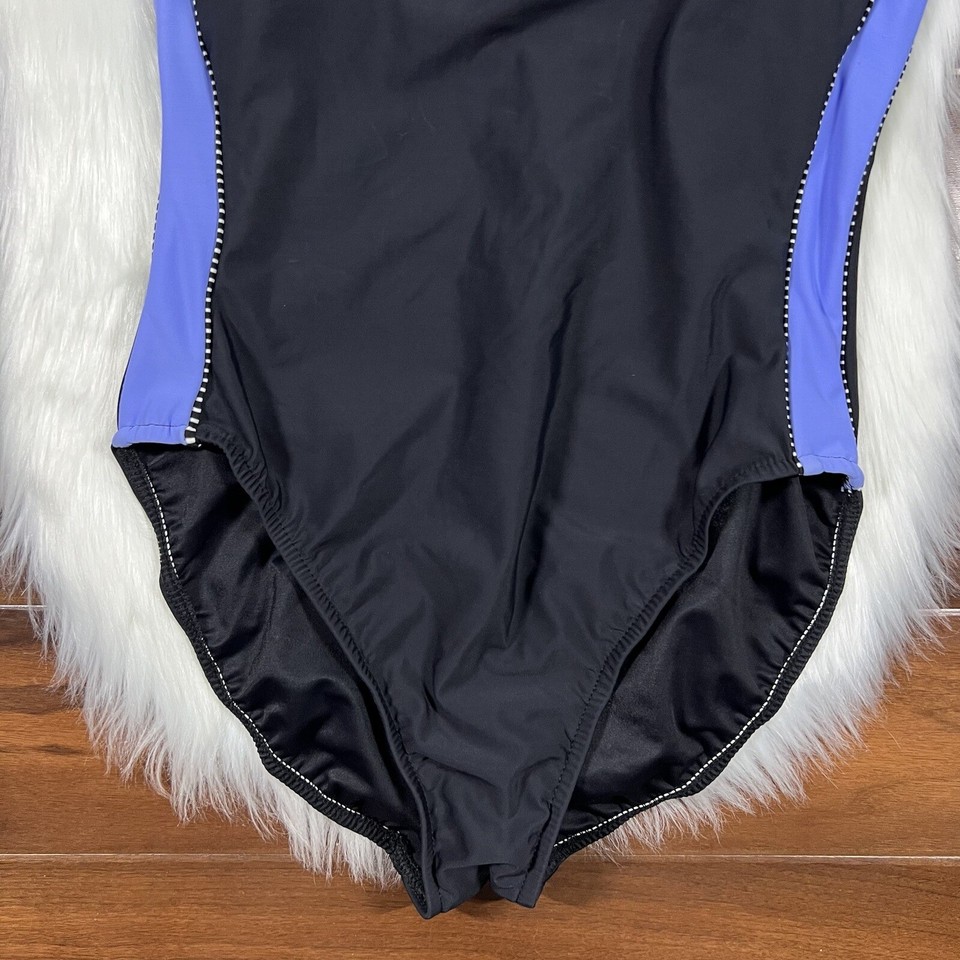 Miraclesuit Women's Size 14 Black Blue Purple Magnum One Piece Swimsuit