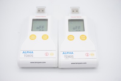 Set of 2 TempSen ALPHA TD80S Temperature Loggers USB
