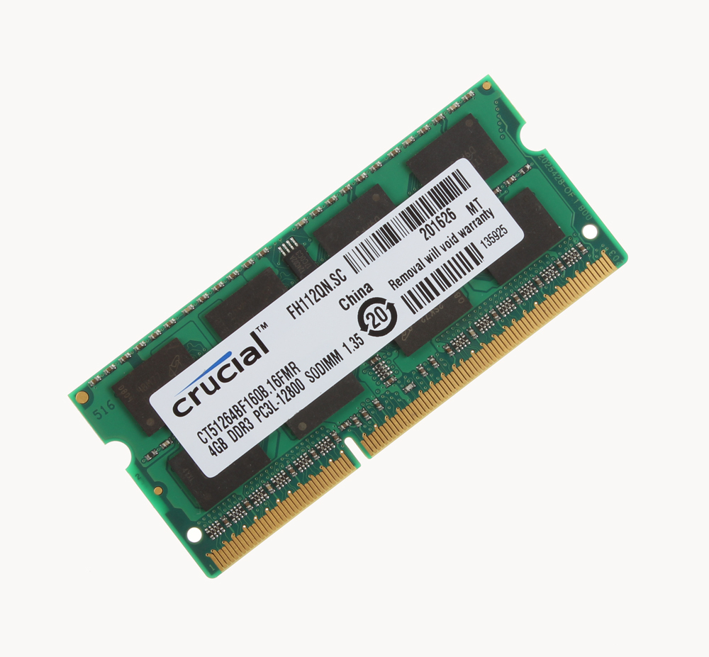 Crucial 4GB 2RX8 PC3L-12800 DDR3L 1600Mhz SODIMM RAM Memory Laptop