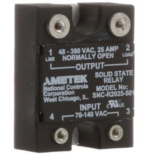 1PC NCC AMETEK SNC-R2025-501 Solid State Relay, 70-140 V, SPST-NO, 25A/300VAC,