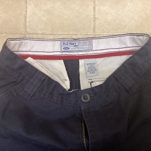 Old Navy Bermuda Shorts Boys 18 Regular Solid navy Blue cotton Casual - Picture 4 of 4