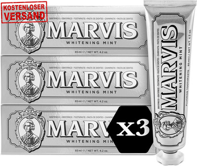 Marvis Whitening Mint Zahnpasta, 3 × 85 Ml, Whitening Zahnpasta Fördert Eine  