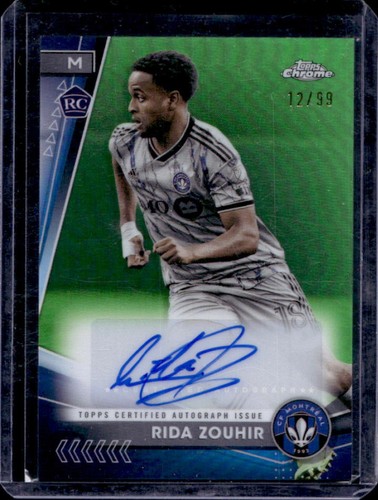 2024 Topps Chrome MLS Rida Zouhir Auto RC Neon Green Refractor #12/99 Montreal