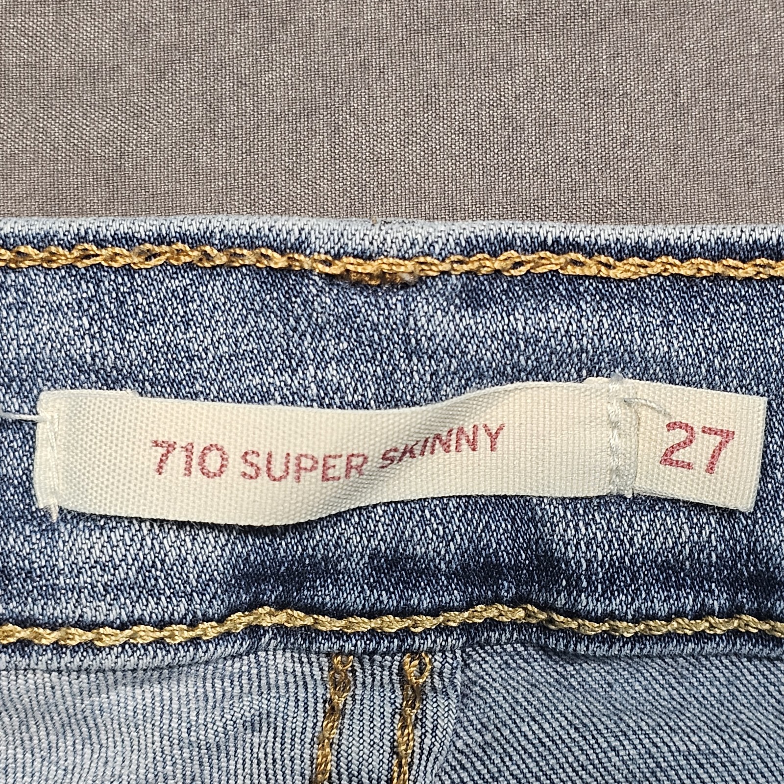 Levi Strauss 710 Super Skinny Womens Denim Jeans Blue Size 27 Distressed thumbnail 5