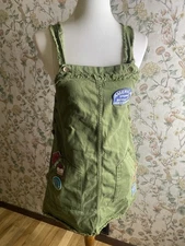 Zara Trafaluc Overall Dress Patches Army Green Size XS 