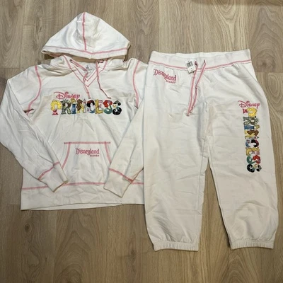 Disney Parks Princess Youth Sweatsuit - White Sweatpants Sz M Sweatshirt Sz L - Image 1 of 4