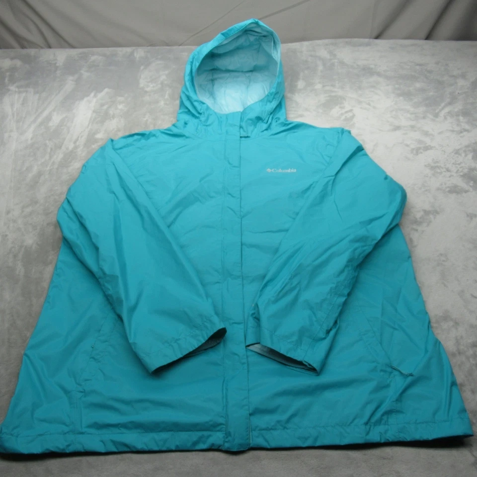 Chaqueta Columbia Mujer 2X Azul Aqua Impermeable Ligera Embalable Arcadia II Foto 2 de 4