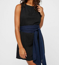 Free People Didi Mini Dress Endless Summer Black Solid Shift Gauzy S 219701
