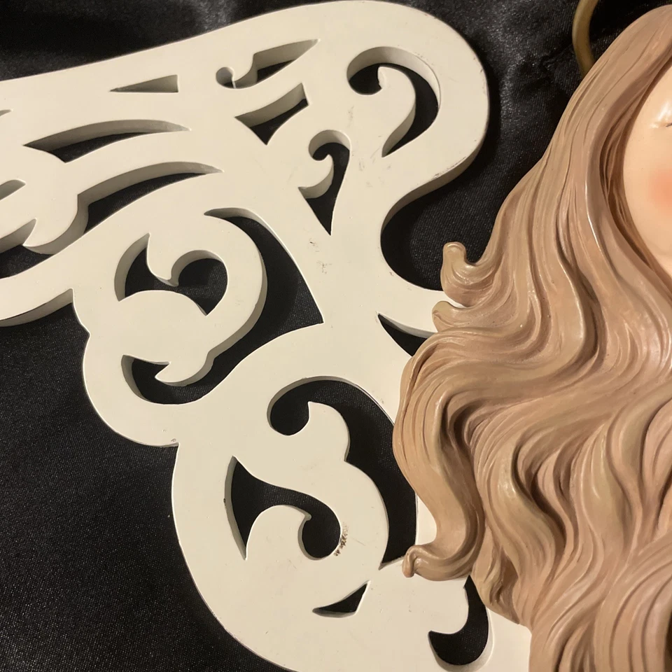 RARO DIFÍCIL DE ENCONTRAR De colección WMG Angel Country Primitivo Calado Alas Colgante de Pared 24" Foto 4 de 4