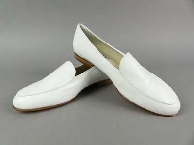 Caiman Damen Schuhe Mokassin Gr. 37,5 weiß Slipper Leder Lagerspuren NEU (MK)