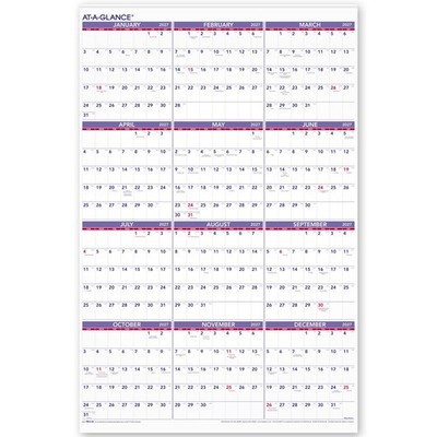 2027 At-A-Glance PM12-28 Yearly Wall Calendar, 24 x 36''