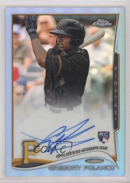 2014 Topps Chrome Rookie Blue Refractor 66/199 Gregory Polanco #GP Auto 7eo