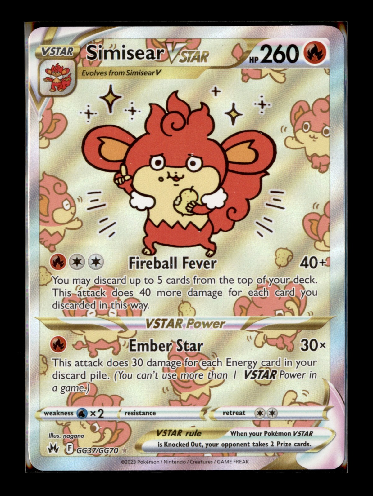 Simisear VSTAR - Pokémon Crown Zenith: Galarian Gallery GG37/GG70