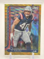 2025 Topps Chrome Jahlani Tavai #213 Football Leather Gold Refractor /50
