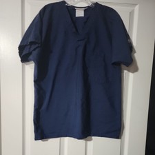 Scrubstar Womens SZ M Navy Blue Short Sleeve Scrub Top 1 pocket
