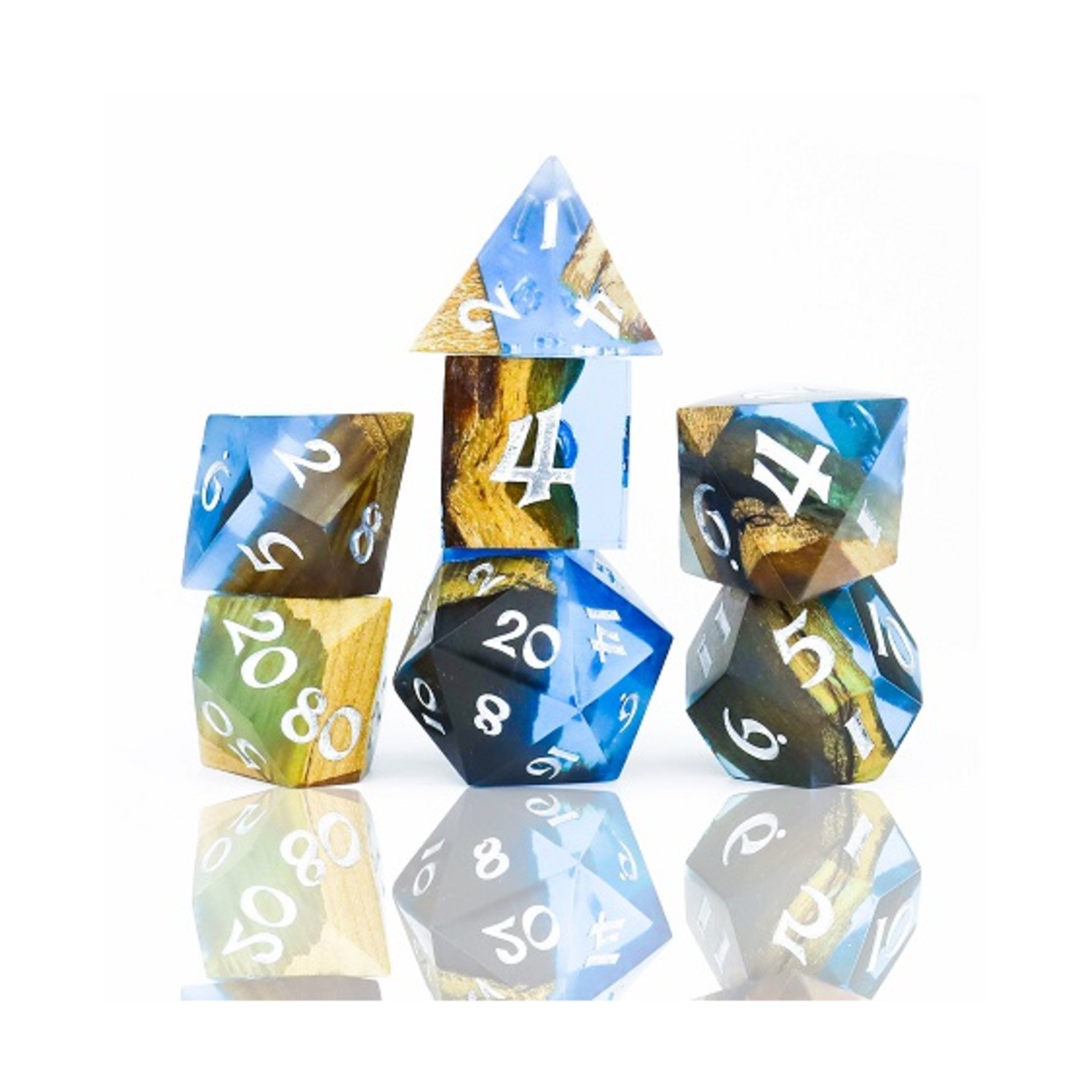 Sirius Dice Poly Set - Sapphire Grove (7) New