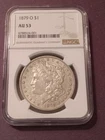 1879-O $1 Morgan Silver Dollar NGC AU53 Lightly Toned