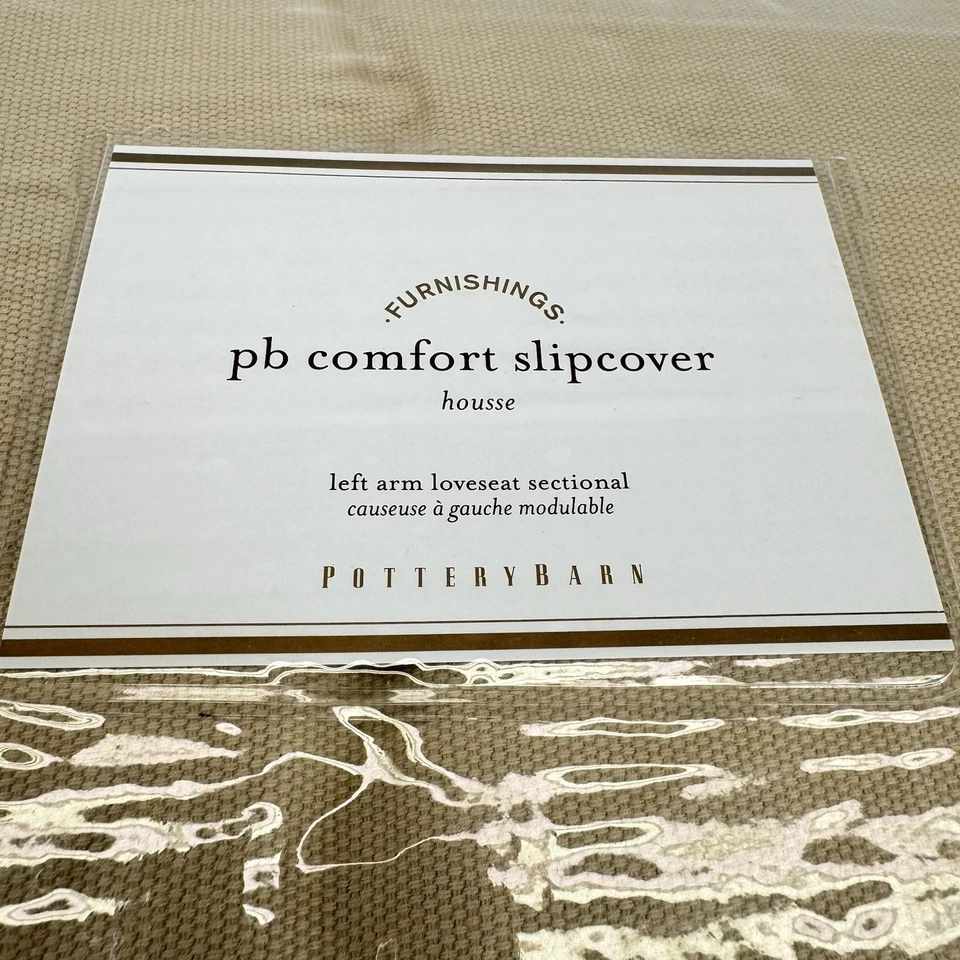 Funda protectora Pottery Barn brazo izquierdo sofá seccional PB cómoda beige oscuro HNY Foto 2 de 4