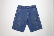 Vintage 90s Y2K Streetwear Mens 40 Distressed Baggy Hip Hop Denim Cargo Shorts